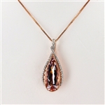 8.24ct Morganite and 0.45ctw Diamond 14K Rose and White Gold Pendant (Vault_R52) 