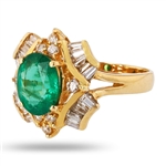 2.17ct Emerald and 0.93ctw Diamond 18K Yellow Gold Ring (Vault_R52) 