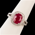 3.26ct Mozambique Ruby and 0.30ctw Diamond Platinum Ring (GIA CERTIFIED) (Vault_R52) 