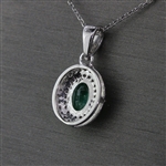 Remarkable Zambian Emerald Pendant with Diamonds and 14kt White Gold Necklace! (Vault_Q) 