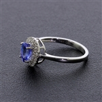 High Quality Elegant Tanzanite Ring Loaded with Diamonds in Brand New White Gold Setting! (Vault_Q)