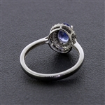 High Quality Elegant Tanzanite Ring Loaded with Diamonds in Brand New White Gold Setting! (Vault_Q)