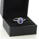 High Quality Elegant Tanzanite Ring Loaded with Diamonds in Brand New White Gold Setting! (Vault_Q)