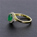 Auction Opportunity! Brand New Yellow Gold Emerald Ring with Diamonds! (Vault_Q)