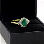 Auction Opportunity! Brand New Yellow Gold Emerald Ring with Diamonds! (Vault_Q)