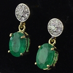 Emerald Set! Approx 2.75CTW Emerald Ring with Pendant and Earrings! 14KT Yellow Gold with Diamonds! (Vault_Q)