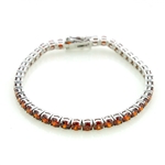 Round Cut Orange Cubic Zirconia Sterling Silver Bracelet