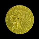 1911 $2.50 U.S. Indian Head Gold Coin (DF)