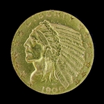 1909-D $5.00 U.S. Indian Head Gold Coin (DF)