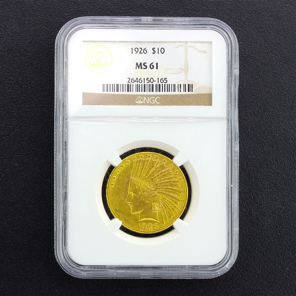 1926 $10.00 U.S. Indian Head Gold Coin (DF)