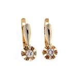 14KT Yellow Gold 0.18CT Diamond Earrings Mesmerizing Piece! -PNR-