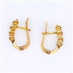 14K Yellow Gold 0.90CT Diamond Earrings -PNR-