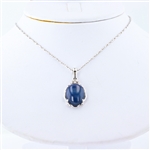 13.56ct Blue Star Sapphire and 0.07ctw Diamond 14K White Gold Pendant (Vault_R52) 