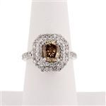 1.57ct Fancy Dark Yellowish Brown CENTER Diamond 14K White Gold Ring (2.31ctw Diamonds) GIA CERTIFIED (Vault_R52) 