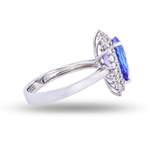 2.70ct Tanzanite and 0.71ctw Diamond 14K White Gold Ring (Vault_R52) 