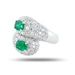 1.97ctw Emerald and 3.81ctw Diamond Platinum Ring (Vault_R52) 