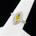 1.29ct Yellow Sapphire and 0.41ctw Diamond Platinum Ring (GIA CERTIFIED) (Vault_R52) 