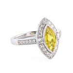 1.29ct Yellow Sapphire and 0.41ctw Diamond Platinum Ring (GIA CERTIFIED) (Vault_R52) 