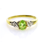 14KT. Gold, 0.47CT Peridot And White Sapphire Ring