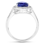 14KT. White Gold 3.09 Tanzanite and Diamond Ring -PNR-