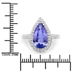 14KT. White Gold 3.09 Tanzanite and Diamond Ring -PNR-