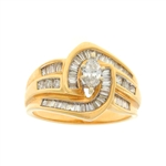 14KT Yellow Gold 1.18CT Diamond Unity Ring -PNR-