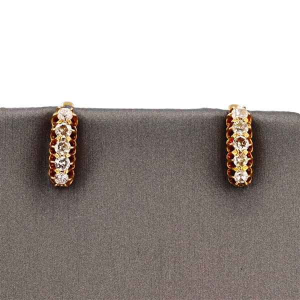 14K Yellow Gold 0.75CT Diamond Earrings -PNR-