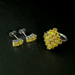 Citrine Ring Size 7 and Earrings Sterling Silver Collection 