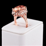 App: $19,930 12.17ct Morganite and 1.07ctw Diamond 14K Rose Gold Ring (Vault_RR01) 