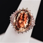 App: $19,930 12.17ct Morganite and 1.07ctw Diamond 14K Rose Gold Ring (Vault_RR01) 