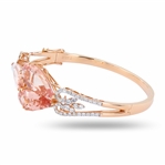 20.46ctw Morganite and 1.54ctw Diamond 14K Rose Gold Bangle (Vault_R52) 