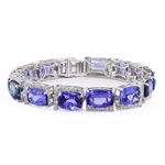 47.44ctw Tanzanite and 3.72ctw Diamond Platinum Bracelet (Vault_R52) 