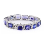 47.44ctw Tanzanite and 3.72ctw Diamond Platinum Bracelet (Vault_R52) 