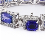 47.44ctw Tanzanite and 3.72ctw Diamond Platinum Bracelet (Vault_R52) 