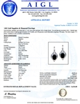 32.55ctw Blue Sapphire and 2.90ctw Diamond 14K White Gold Earrings (Vault_R52) 