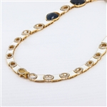 89.40ctw UNHEATED Blue Sapphire and 4.71ctw Diamond 18K Yellow Gold Necklace with White Enamel (GIA CERTIFIED) (Vault_R52) 