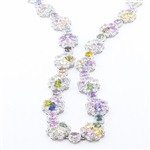 40.42ctw UNHEATED MultiColor Sapphire and 8.49ctw Diamond Platinum Necklace (GIA CERTIFIED) (Vault_R52) 