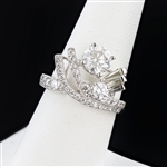 2.22ctw Diamonds with 1.23ct H COLOR SI3 CLARITY CENTER Diamond Platinum Ring (Vault_R52) 