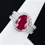 4.62ct Ruby and 2.13ctw Diamond Platinum Ring (Vault_R52) 