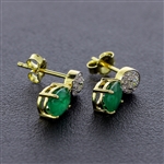 Emerald Set! Approx 2.75CTW Emerald Ring with Pendant and Earrings! 14KT Yellow Gold with Diamonds! (Vault_Q)