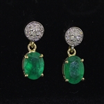 Emerald Set! Approx 2.75CTW Emerald Ring with Pendant and Earrings! 14KT Yellow Gold with Diamonds! (Vault_Q)