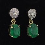 Emerald Set! Approx 2.75CTW Emerald Ring with Pendant and Earrings! 14KT Yellow Gold with Diamonds! (Vault_Q)