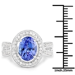 14KT. White Gold 2.77 Tanzanite and Diamond Ring -PNR-