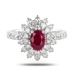 0.94ct MADAGASCAR Ruby and 0.88ctw Diamond Platinum Ring (GIA CERTIFIED) (Vault_R52) 