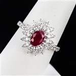 0.94ct MADAGASCAR Ruby and 0.88ctw Diamond Platinum Ring (GIA CERTIFIED) (Vault_R52) 