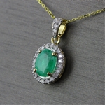 Emerald Set! Approx 2.75CTW Emerald Ring with Pendant and Earrings! 14KT Yellow Gold with Diamonds! (Vault_Q)