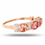 34.82ctw Morganite and 2.48ctw Diamond 14K Rose and White Gold Bangle (Vault_RR02) 