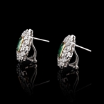 4.45ctw Emerald and 1.82ctw Diamond Platinum and 18K Yellow Gold Earrings (Vault_RR02) 