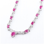 13.05ctw BURMESE Ruby and 2.75ctw Diamond Platinum Necklace (GIA CERTIFIED) (Vault_RR02) 