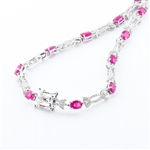 13.05ctw BURMESE Ruby and 2.75ctw Diamond Platinum Necklace (GIA CERTIFIED) (Vault_RR02) 